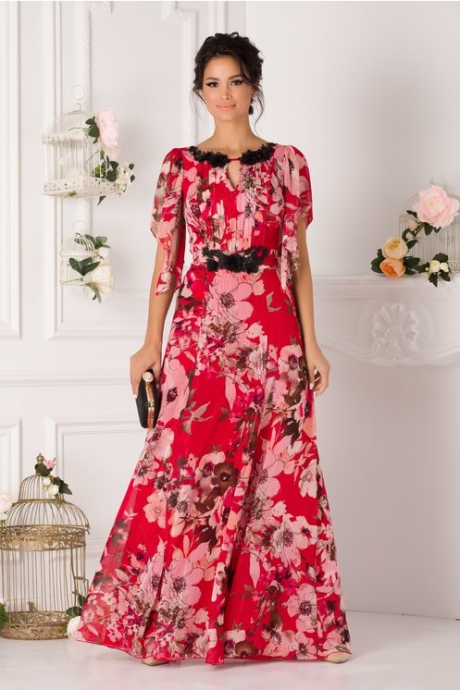 Rochie Leonard Collection rosie cu imprimeuri florale maxi