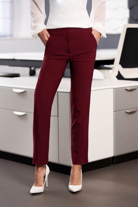 Pantaloni StarShinerS visinii office cu un croi drept cu talie medie cu buzunare din stofa usor elastica